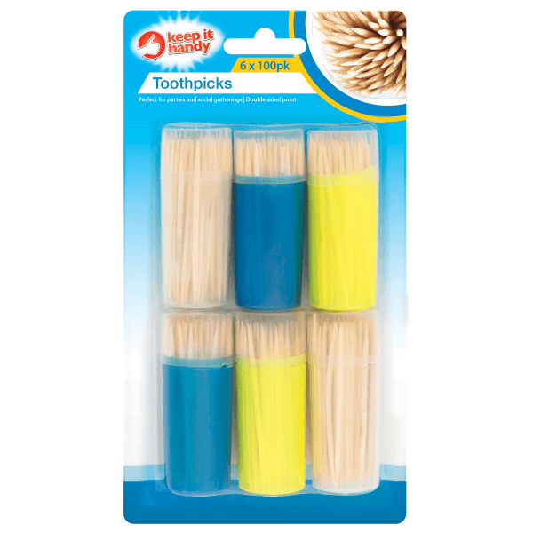 Wooden Toothpicks 6 X 100pk (12) - H&B Enterprise