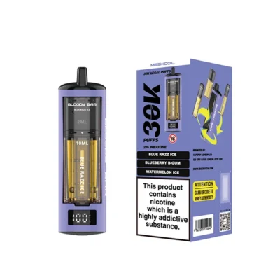 BLOODY BAR 30K BLU RAZ ICE/BLU-B B-GUM/WATER-ICE (5)