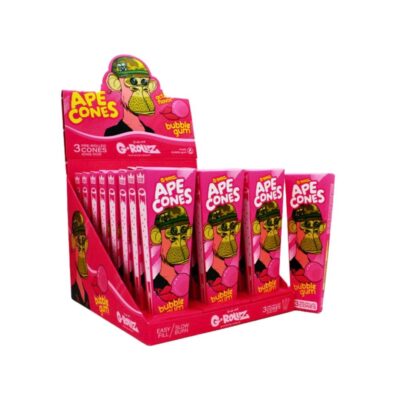 G rollZ 3 PACK APE POP CONE BUBBLE GUM (24)