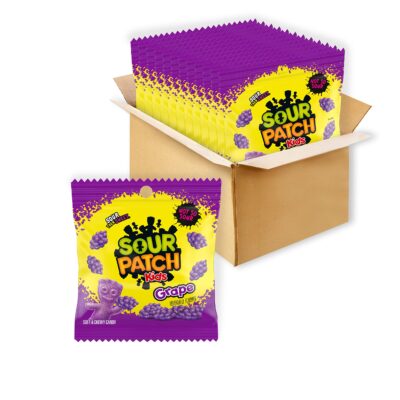 SOUR PATCH KIDS GRAPE PEG BAG 3.5oz (102G) (12)