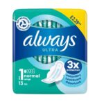 ALWAYS ULTRA S/PADS NORMAL13'S (LIGHT GREEN) PM £2.29 (16)