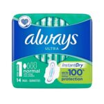 ALWAYS ULTRA DAY SANITARY NORMAL PADS W WINGS 14'S (HALF BOX)(8)