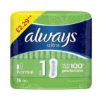 ALWAYS ULTRA SANITARY PADS NORMAL16'S PM £2.29 (HALF BOX)(8)