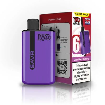 IVG SAVR BLUE RAZZ CHERRY 3000 PUFFS (5)