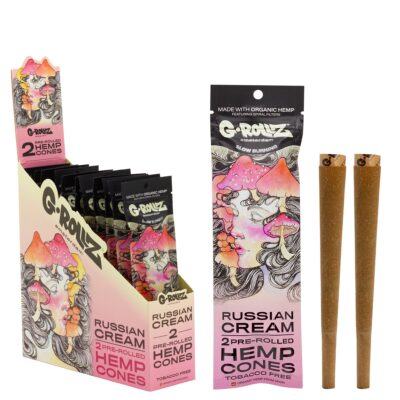 G rollZ 2 PACK RUSSIAN CREAM HEMP CONES (12)