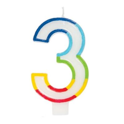 GSD NUMBER "3" CANDLES (6)