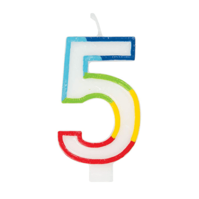 GSD NUMBER "5" CANDLES (6)