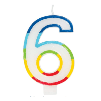 GSD NUMBER "6" CANDLES (6)