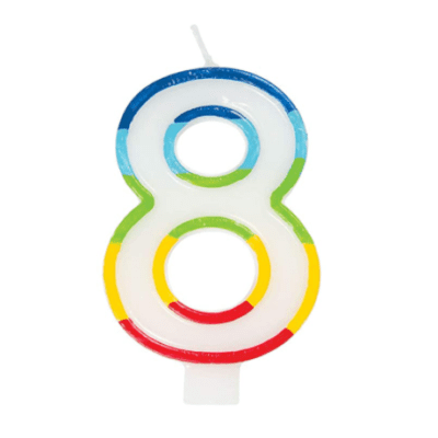 GSD NUMBER "8" CANDLES (6)