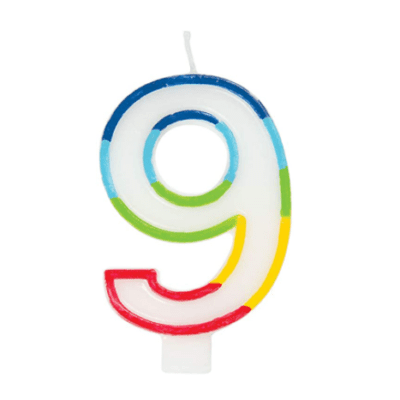 GSD NUMBER "9" CANDLES (6)