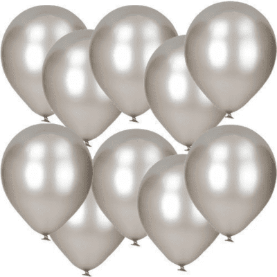GSD METALLIC SILVER BALLOONS (12)