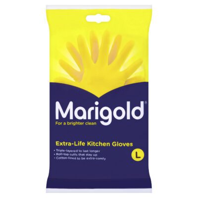 MARIGOLD KITCHEN RUBBER GLOVES LARGE (6)