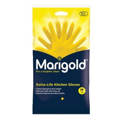 MARIGOLD KITCHEN RUBBER GLOVES MEDIUM (6)