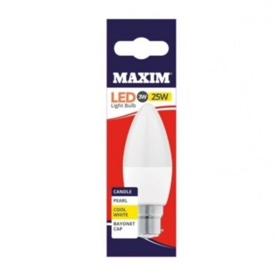 MAXIM LED BULB 3W=25W CANDLE BAYONET CAP (10)