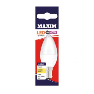 MAXIM LED BULB 6W=40W SMALL BAYONET CAP (10)