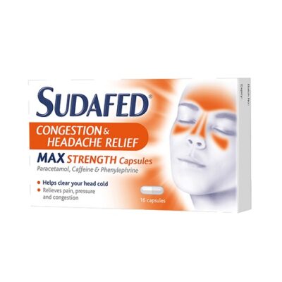SUDAFED HEADACHE & CONGESTION MAX CAPS 16'S (6)