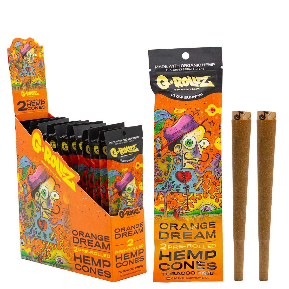 G rollZ 2 PACK ORANGE DREAM HEMP CONES (12)